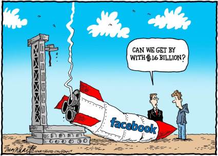 Facebook and Twitter have been fnded by the US Treasury department through the Federal Reserve, via its various franchisee banks.  |  Cartoon By Bob Englehart, The Hartford Courant  -  5/23/2012 12:00:00 AM; souce & courtesy -  msnbc.com