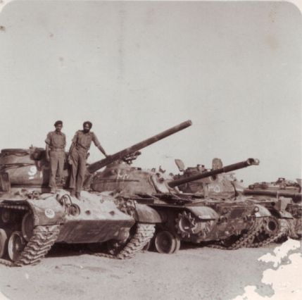 Indian officers /soldiers atop captured Pakistani Patton tanks at Kemkaran. About 100 Patton tanks were left behind by the retreating Pakistan Army. These captured tanks were used to set up Patton Nagar war memorial.