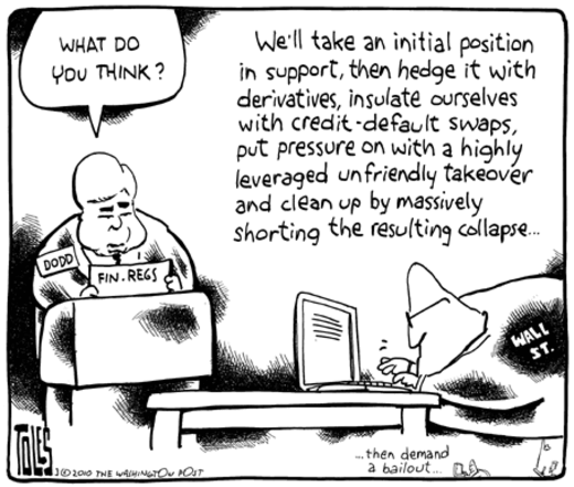Is the West assuming leadership of the global financial system, so that they can pervert the system like this?  |  Tom Toles, in washingtonpost.com on 18 Mar 2010
